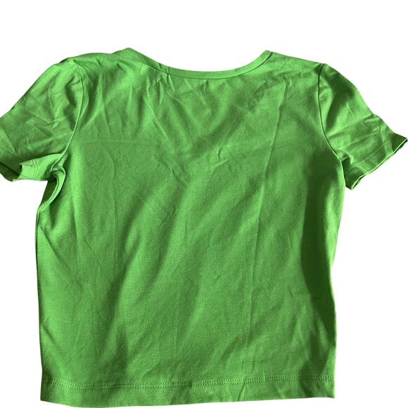 Wild Fable Women's Green Short Sleeve V-Neck Cropped T-Shirt - Size Large - NWT - Picture 5 of 8